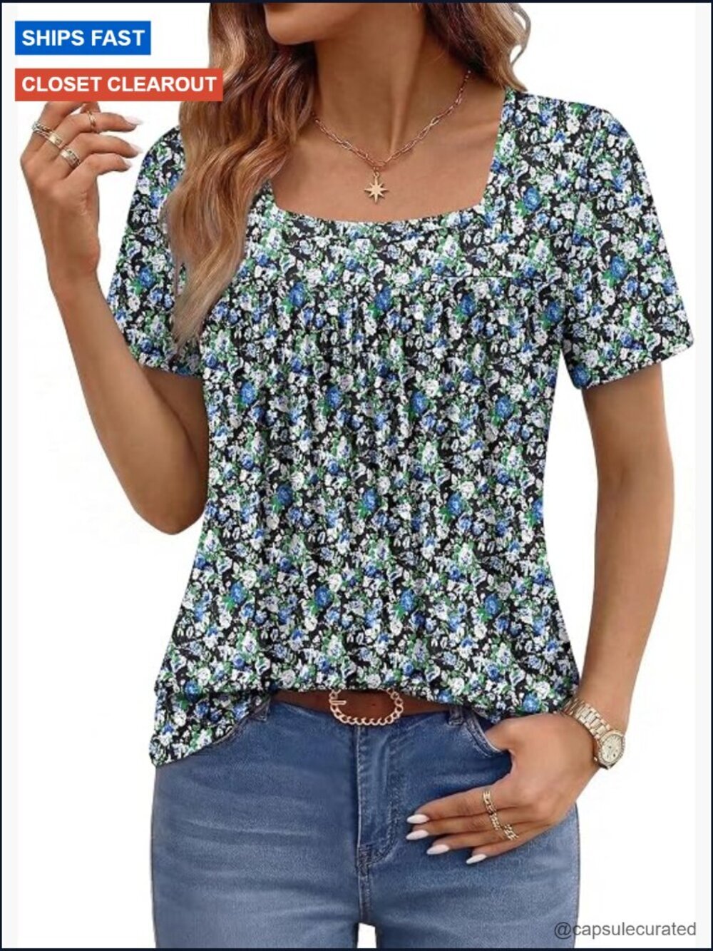Plus Size Boho Blouse Short Sleeve Tunic Summer Loose Fit Top